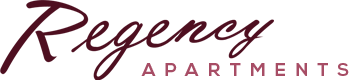 This company logo represents The Regency Apartments online rental coupon.